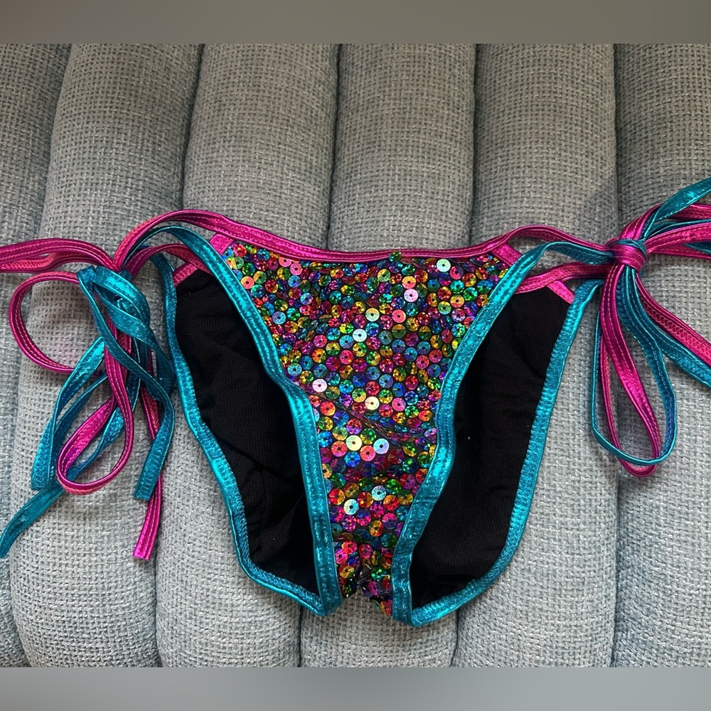 ROMA Sequin Scrunch Bikini Bottoms